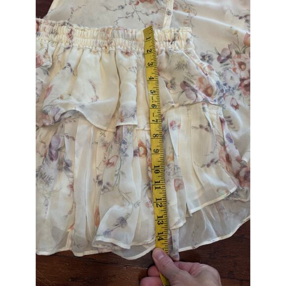 LoveShackFancy Floral Blouse and Skirt Set in Cream and Pink - Picture 8 of 13